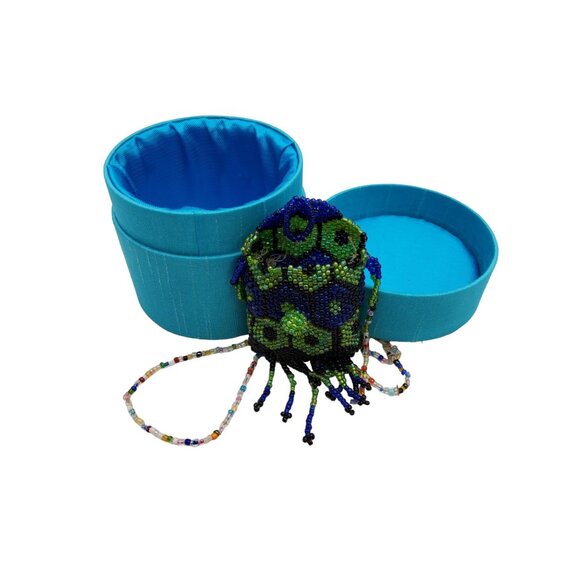 handcrafted multibeaded mini boho bag necklace - Picture 4 of 11